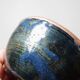Pair of vintage hand-crafted blue and copper enamelled bowls.