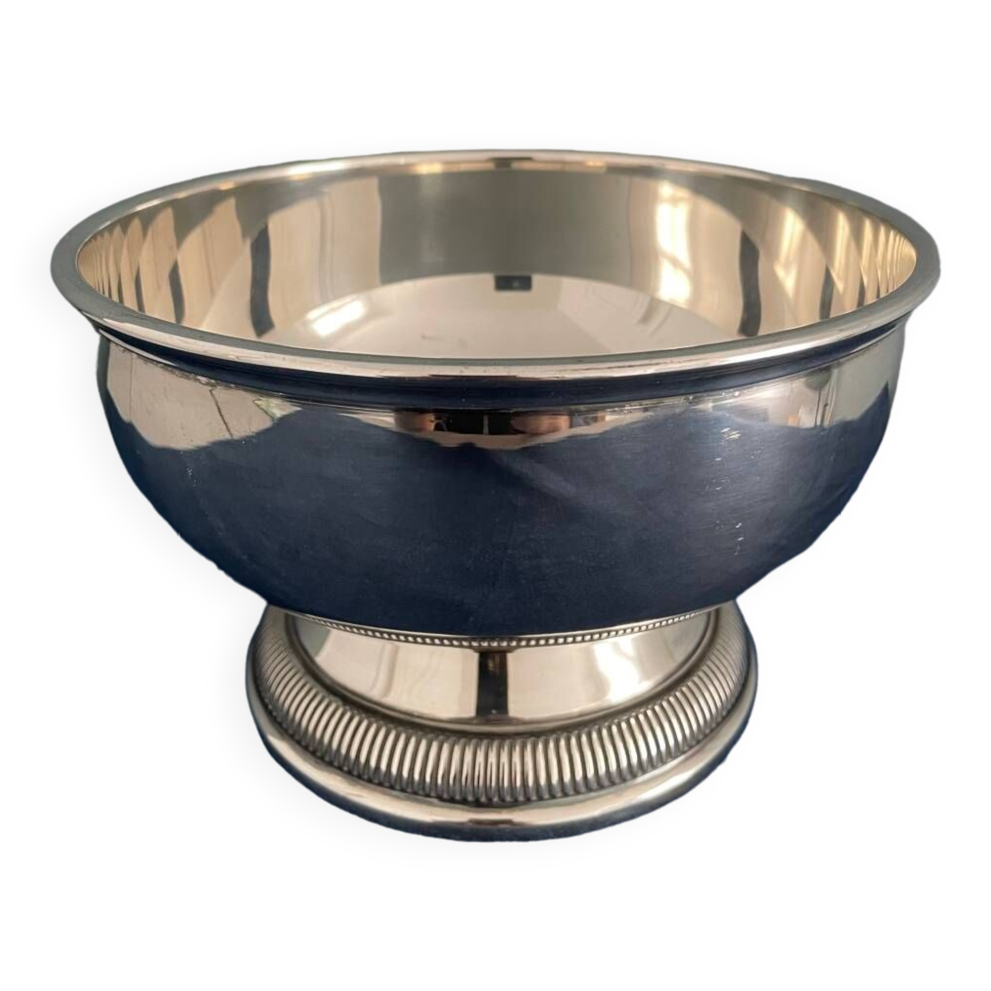 Silver metal fruit basket bowl