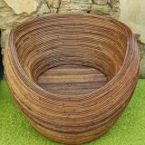 Vintage bohemian rattan armchair