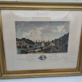 Engraving: The port of Morlaix. Late 19th century.