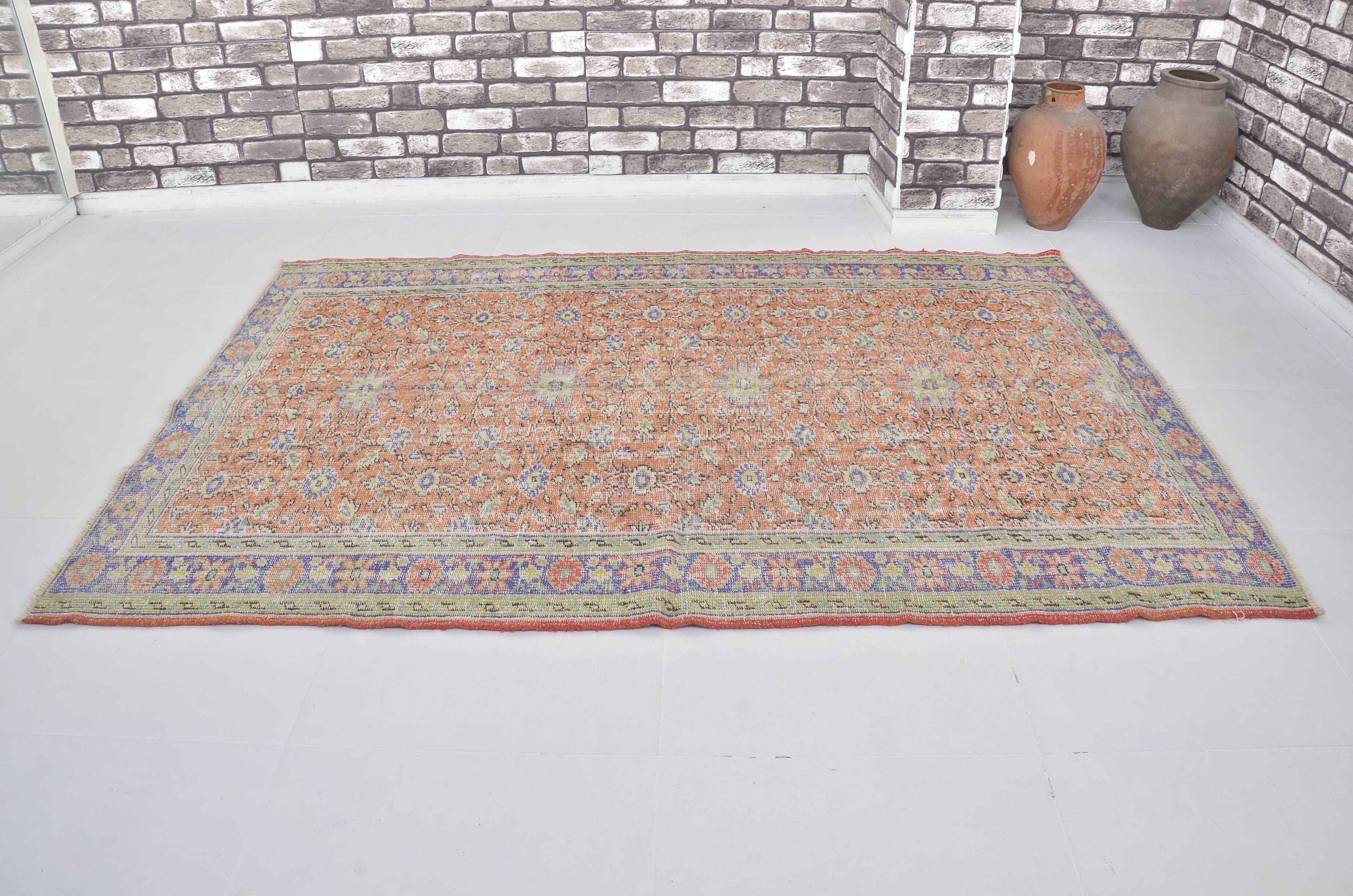 Apricou Colour Oushak  Floor Vintage Rug sku 2217