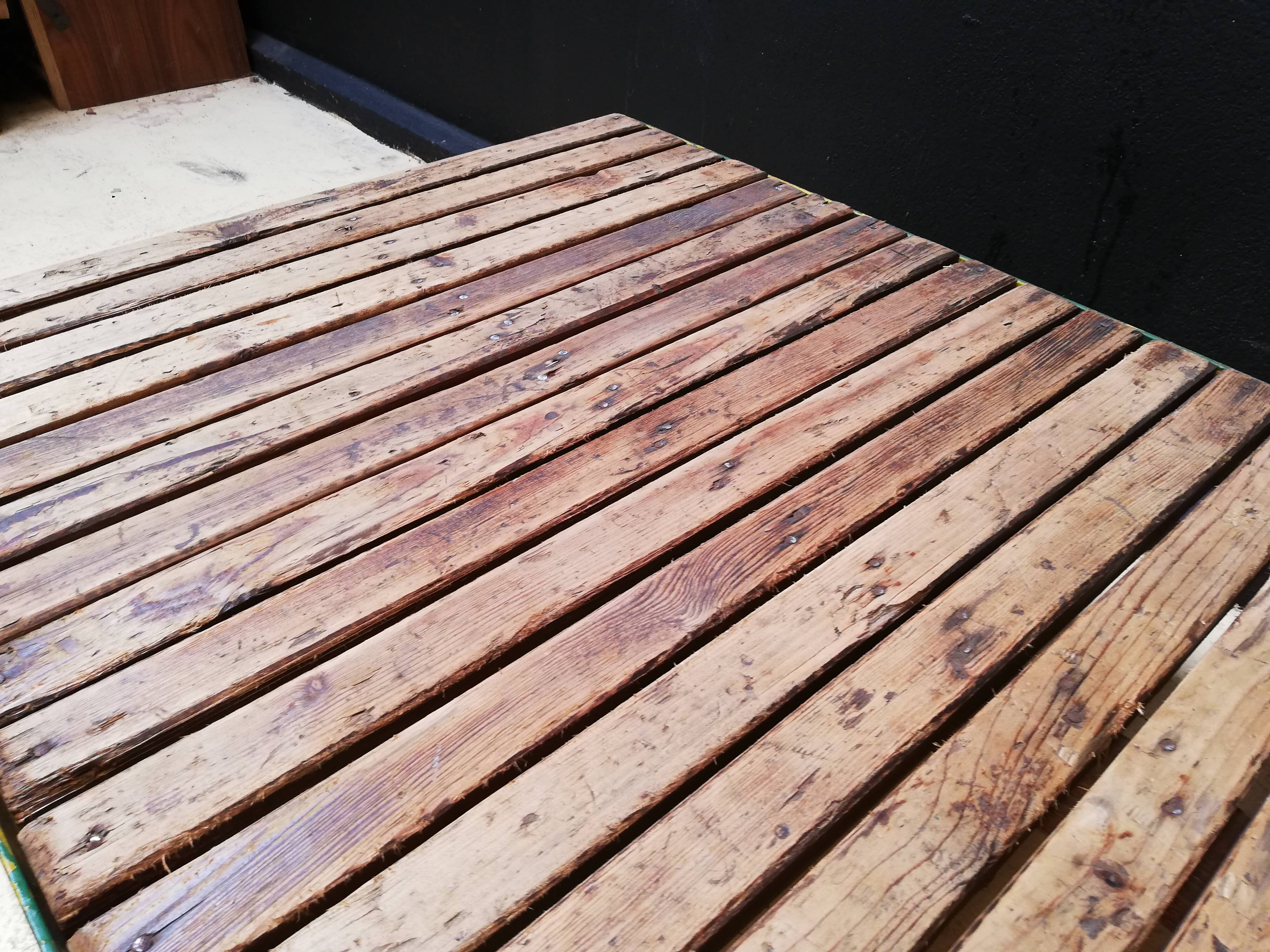 Coffee table, industrial trolley