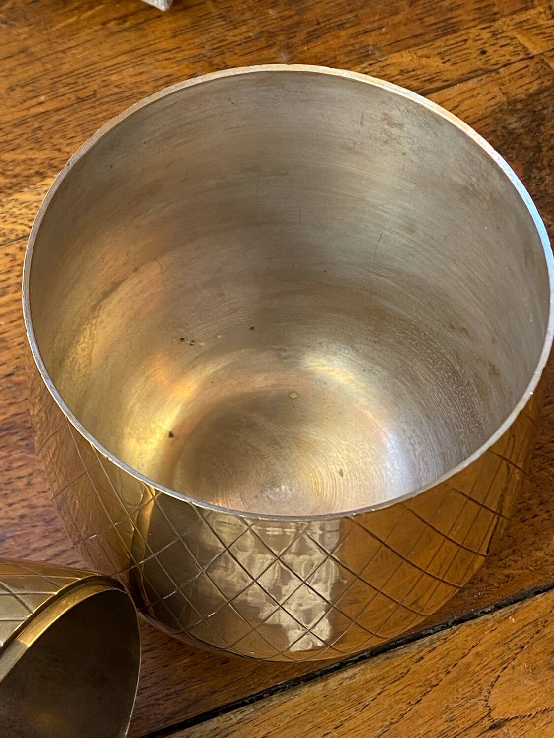 Chiseled brass pineapple