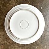Plat rond en porcelaine blanche et dorée