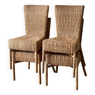 4 vintage rattan chairs