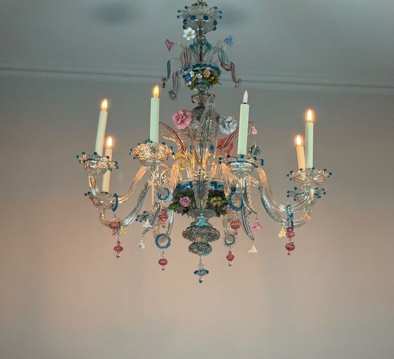 Lustre vénitien en verre de Murano multicolore, vers 1880