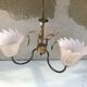 Chandelier 3 arm metal gold old vintage rose
