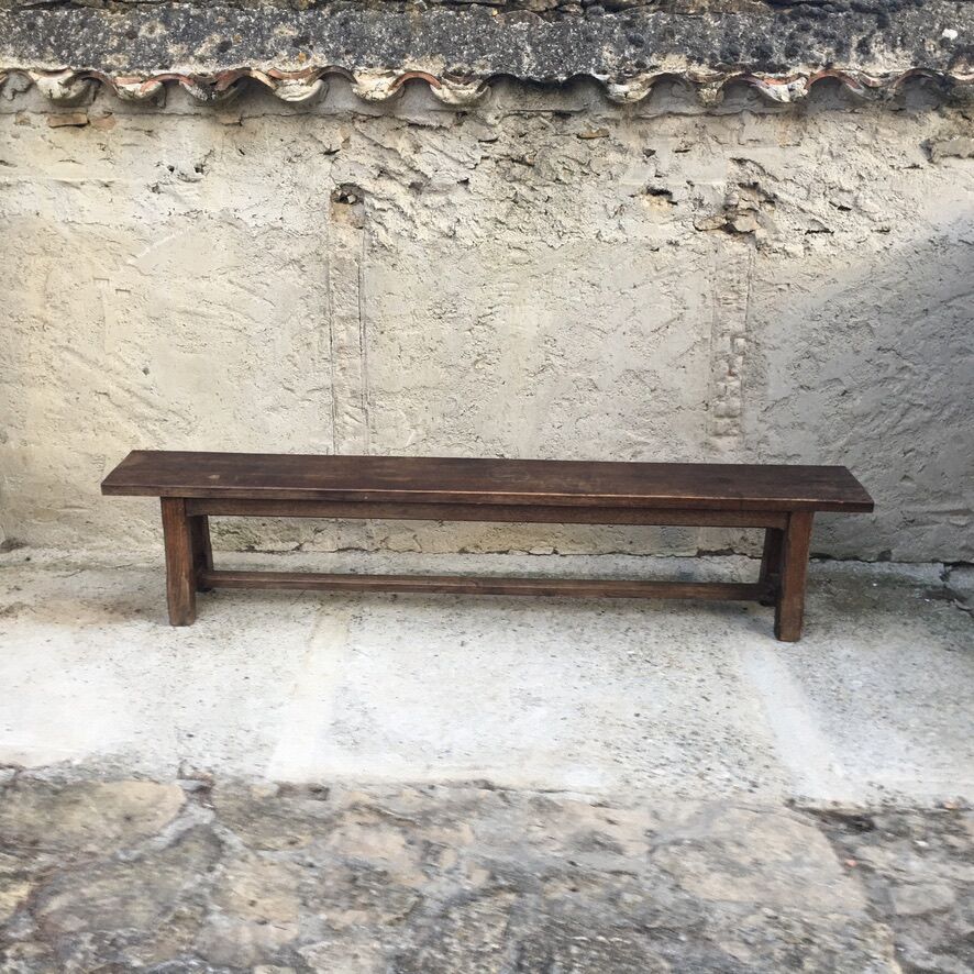 Pair of solid oak monastery benches