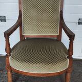Directoire style armchair with wooden armrests
