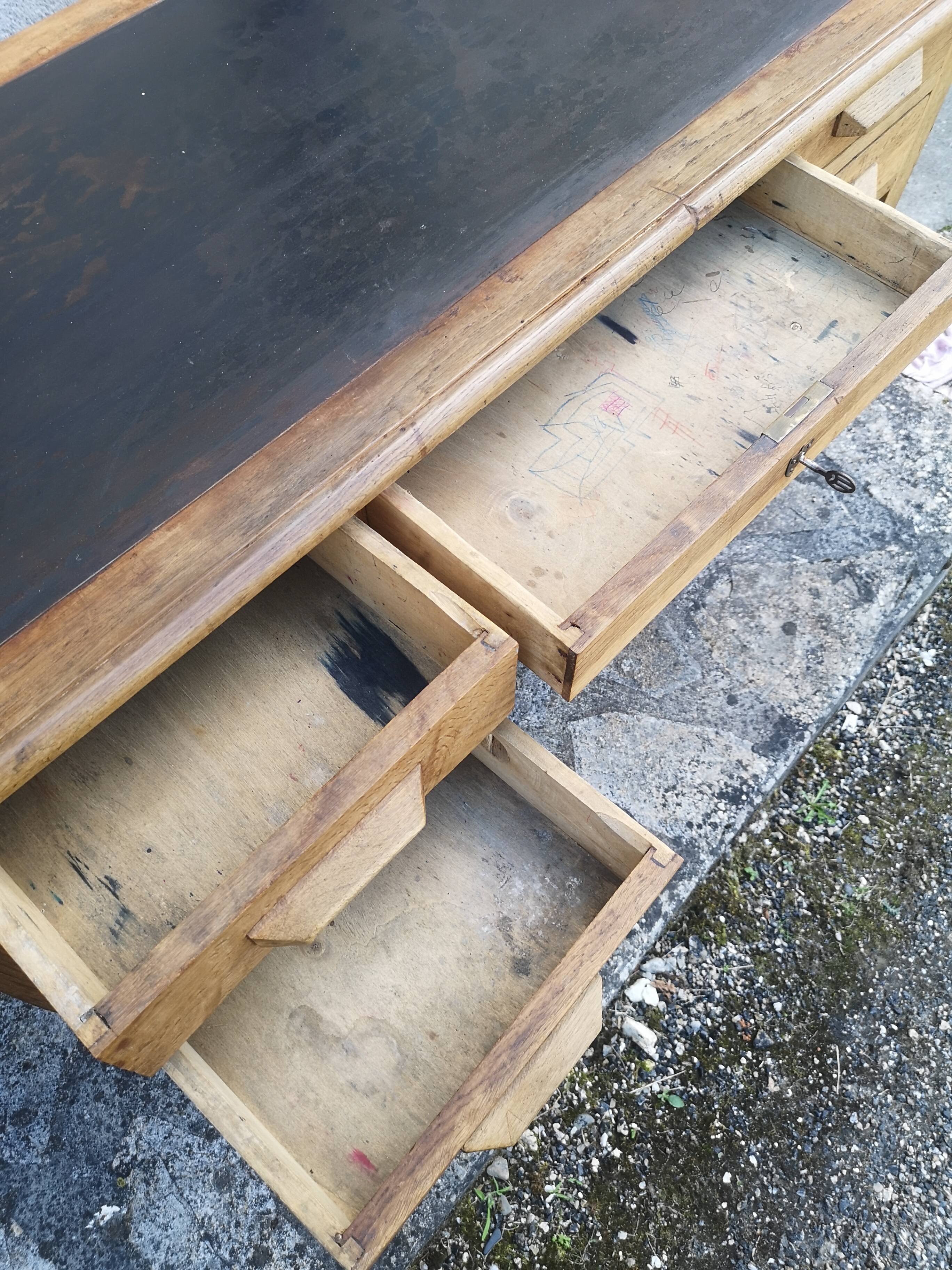 Industrial style oak desk