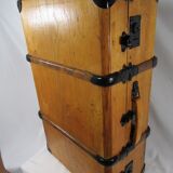 Suitcase, old wooden trunk