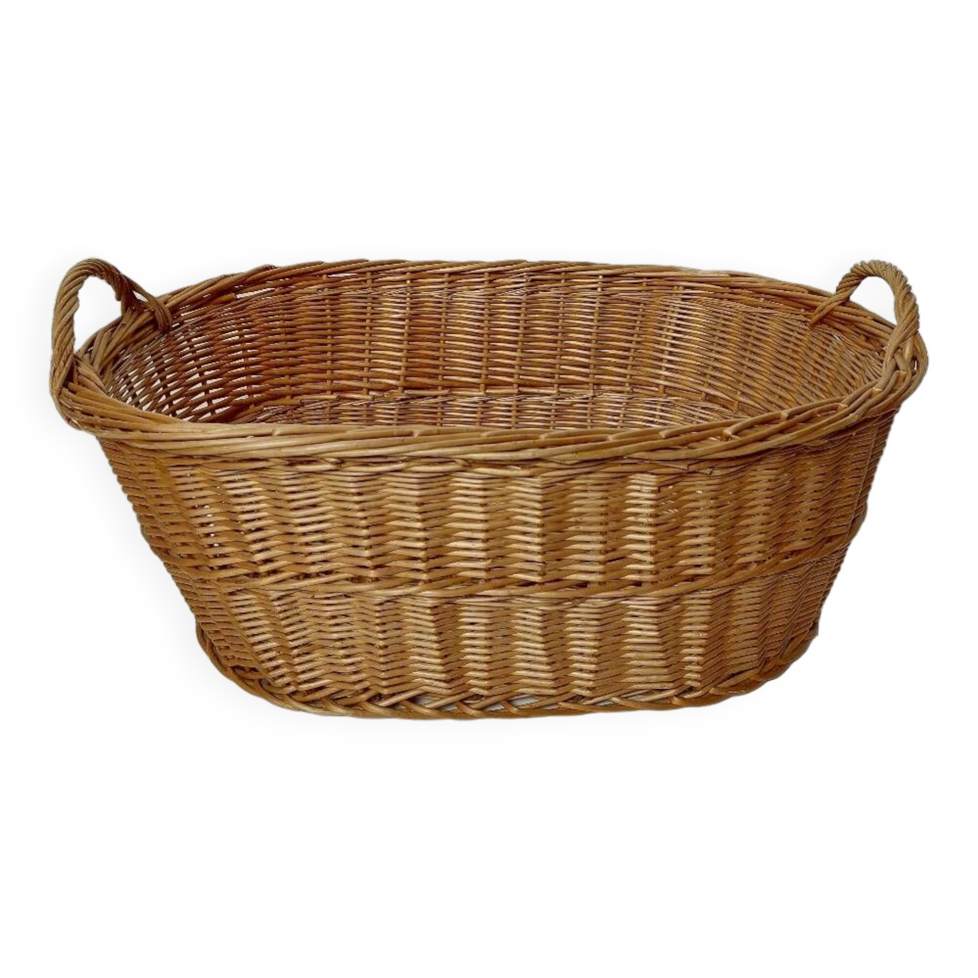 Panier a linge osier tressé