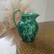 Vintage Wedgwood pitcher in green majolica - Vine and grape.