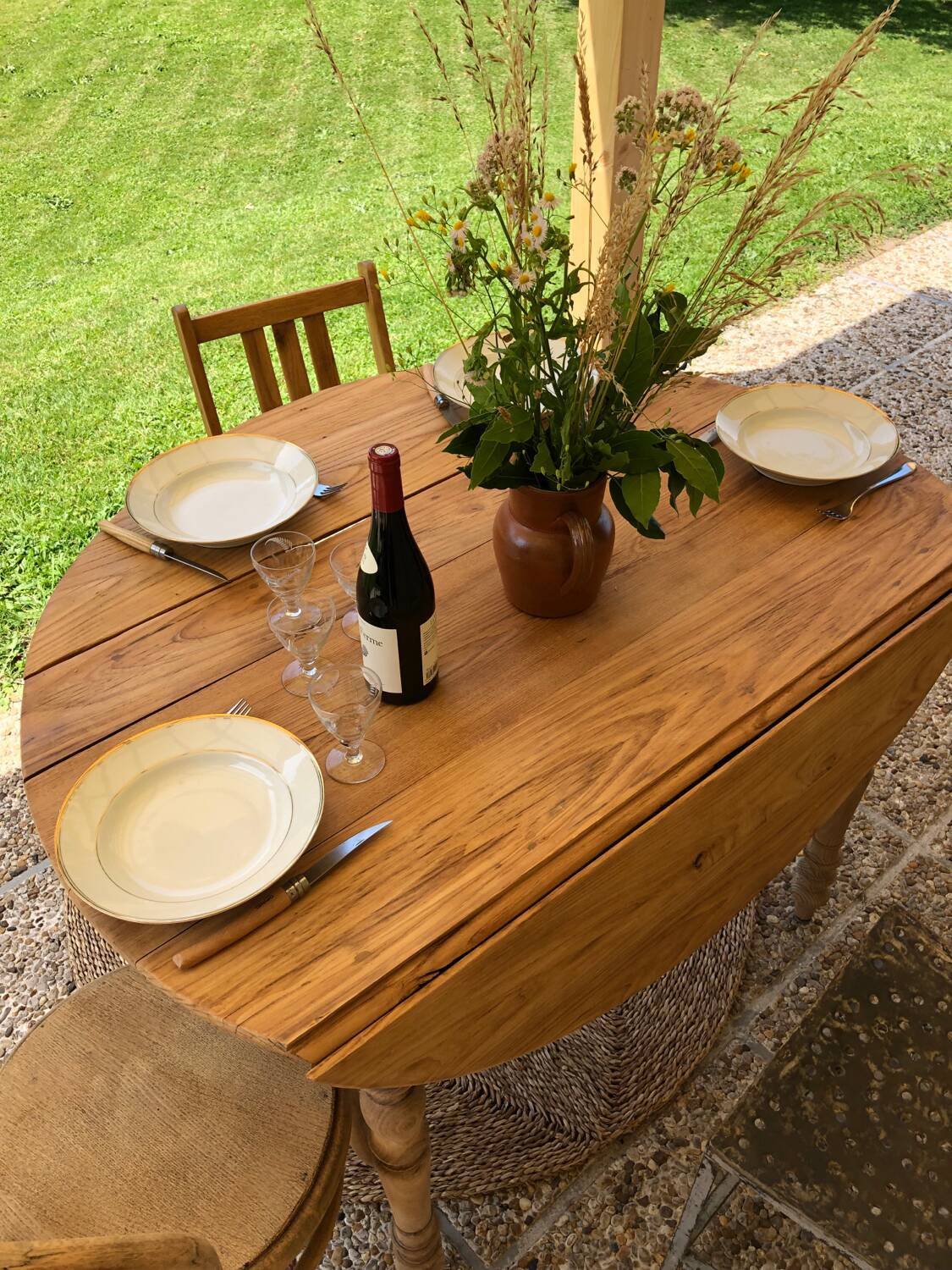 Farmhouse table with shutters