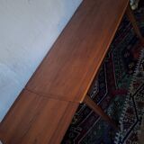 Mid century teak extendable dining table with curved top, Denmark 1960s