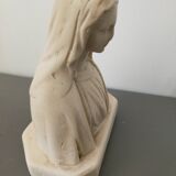 Vintage Virgin Mary plaster bust stamped