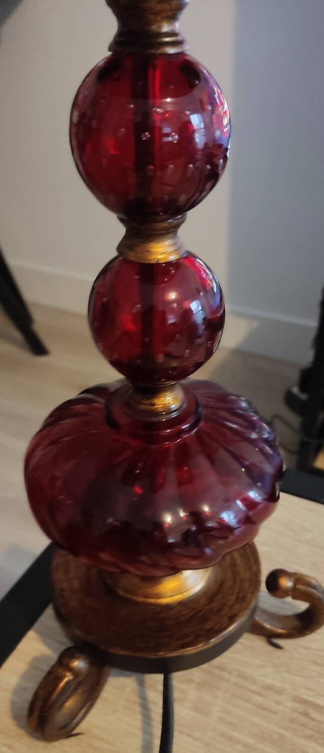 Sampa Helios lamp in red glass