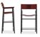 Paire de tabourets de bar avec dossier en cuir cognac et structure en métal