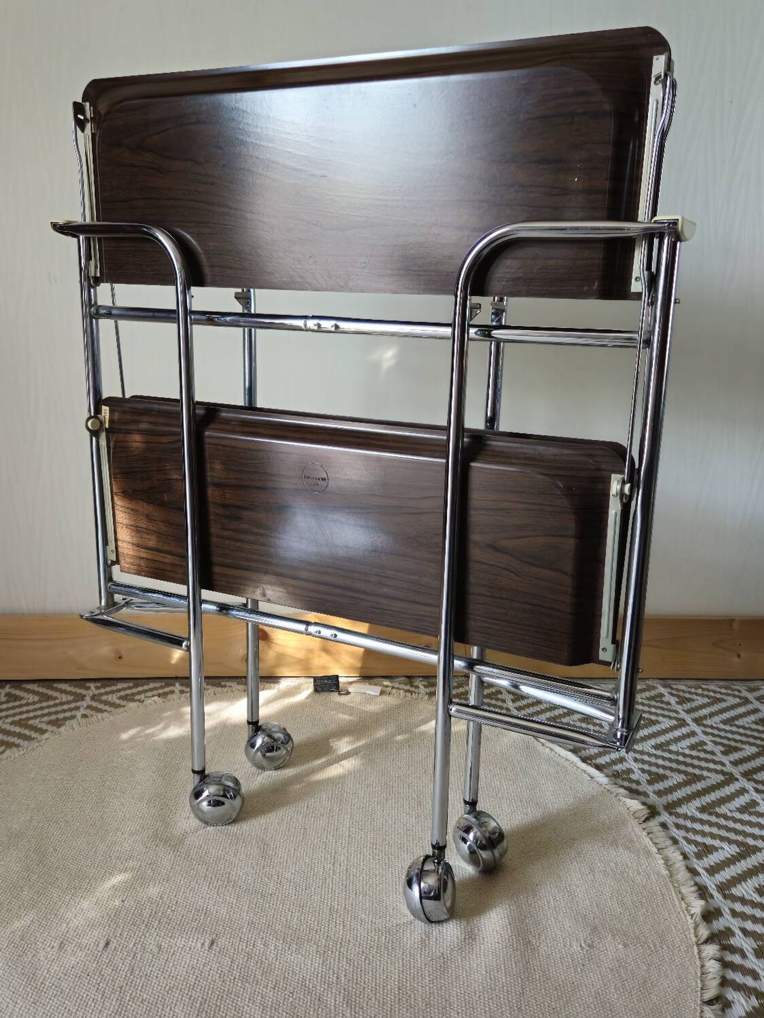 Vintage folding wheeled dessert trolley