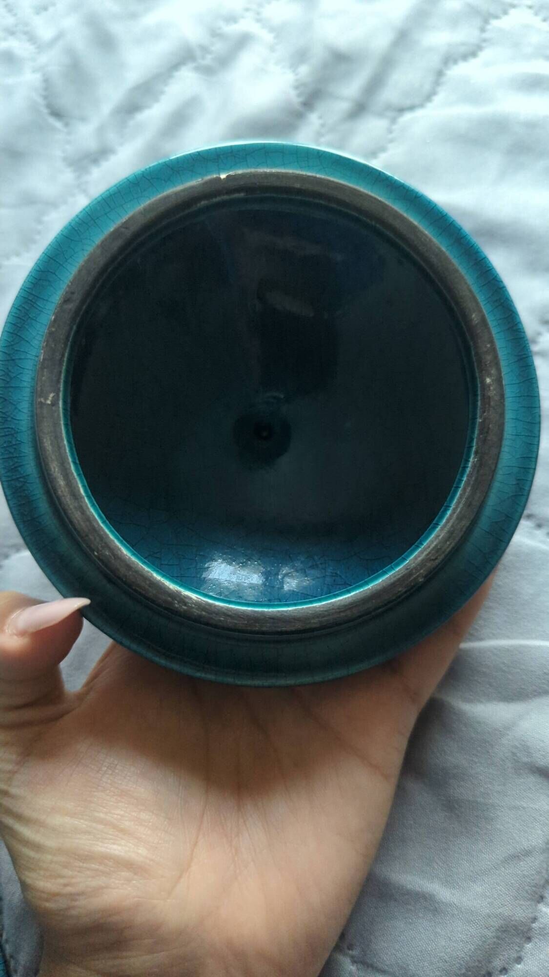 Ceramic bonbonnière signed Pol Chambost