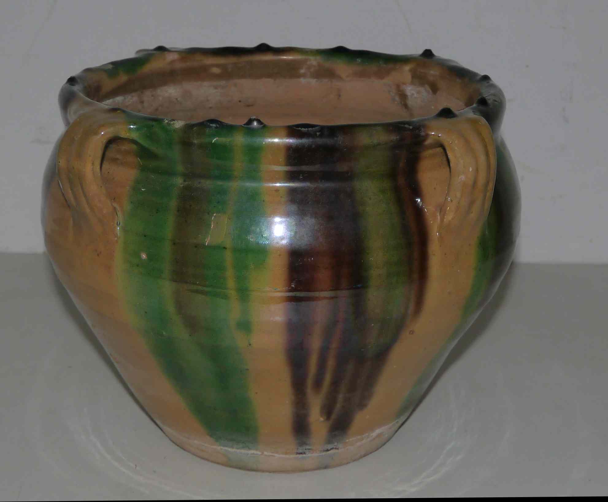 Pot glazed pot cache style Poteries d'Albi terracotta