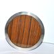 Photo frame in sterling sterling silver 925 - round guilloche line medallion
