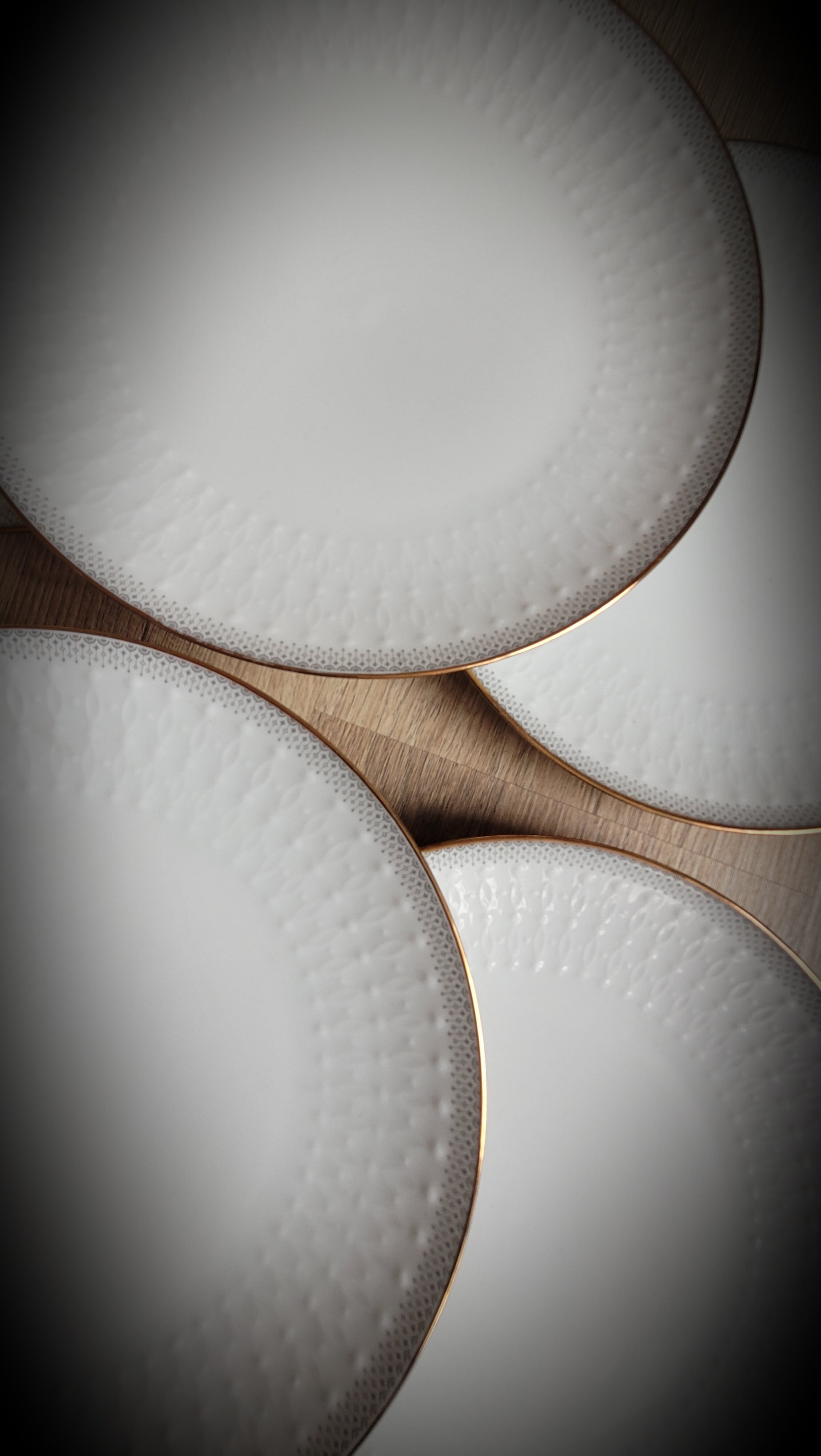 Set 6 white plates with gold edge Mittenteich
