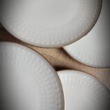 Set 6 white plates with gold edge Mittenteich