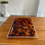 Lucite tray and vintage chrome