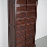 Antique Mahogany Filing Cabinet with Roll Down Tambour Doors, USA circa 1920