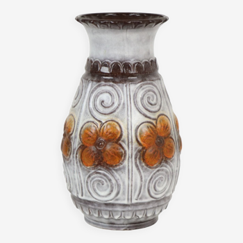 Vintage Allemagne de l’Ouest Vase Fleurs Orange Üebelacker Keramik 579-40