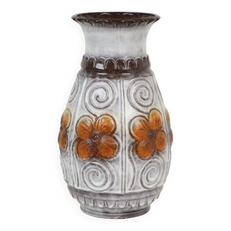 Vintage Allemagne de l’Ouest Vase Fleurs Orange Üebelacker Keramik 579-40