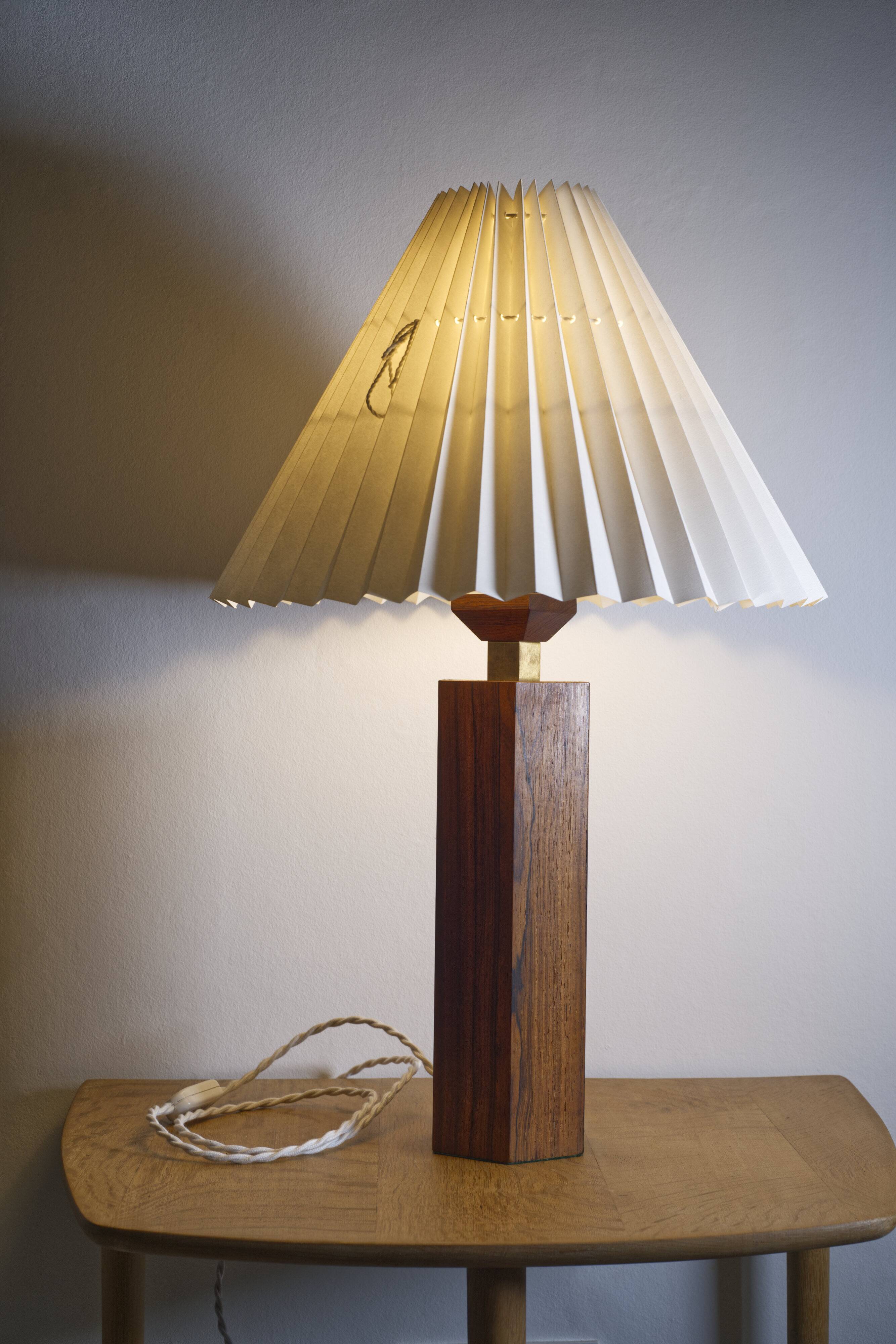 Vintage Danish rosewood table lamp