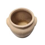 Pot ancien en grès beige, début des années 1900