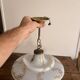Opaline White Lustre Suspension Brass Gilding Retro Neo Rococo