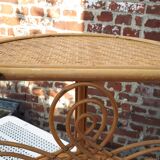 Rattan wall shelf