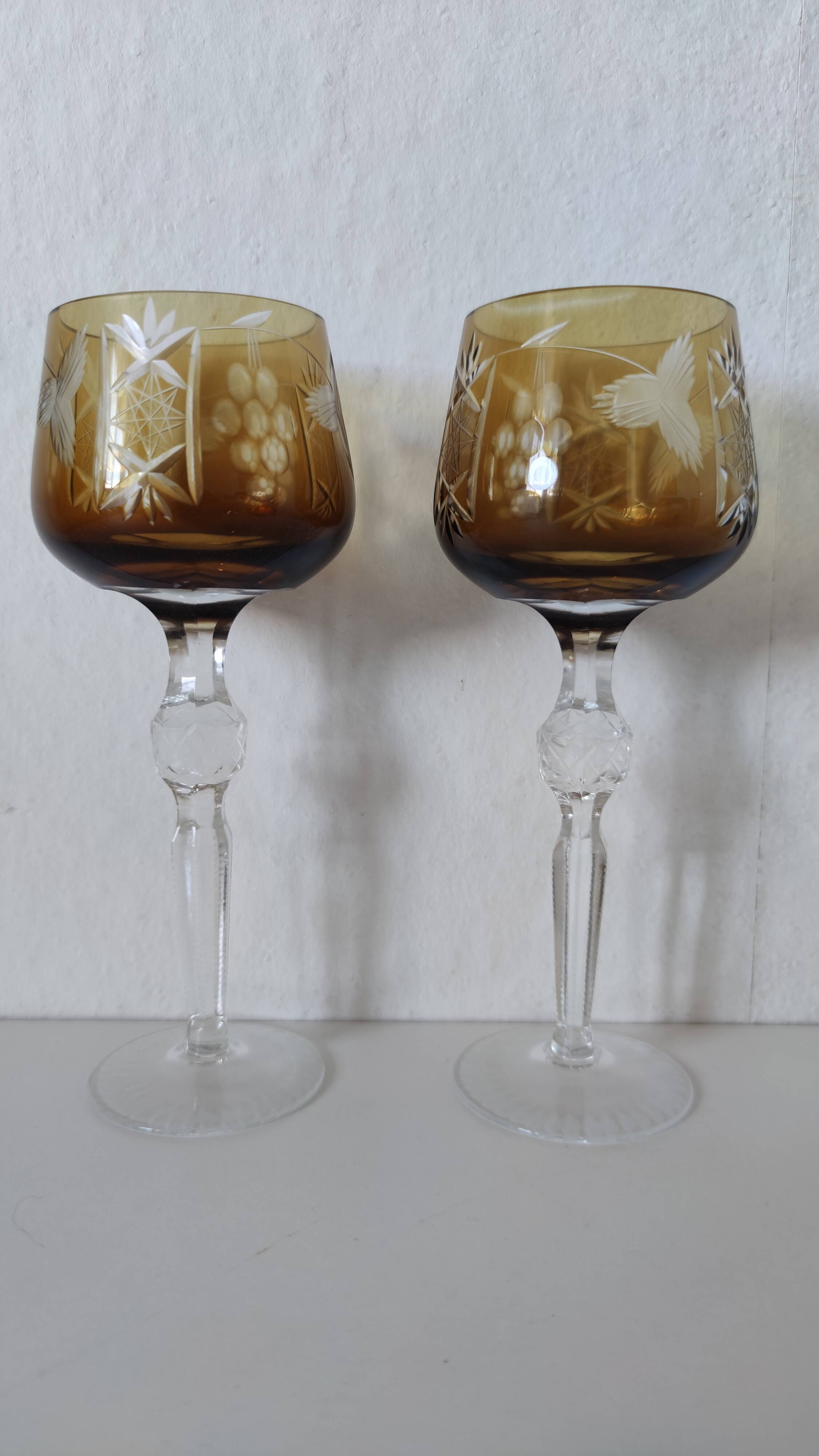 Two cut crystal glasses