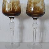 Two cut crystal glasses