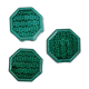 Three flat bottoms in green cermal Digoin