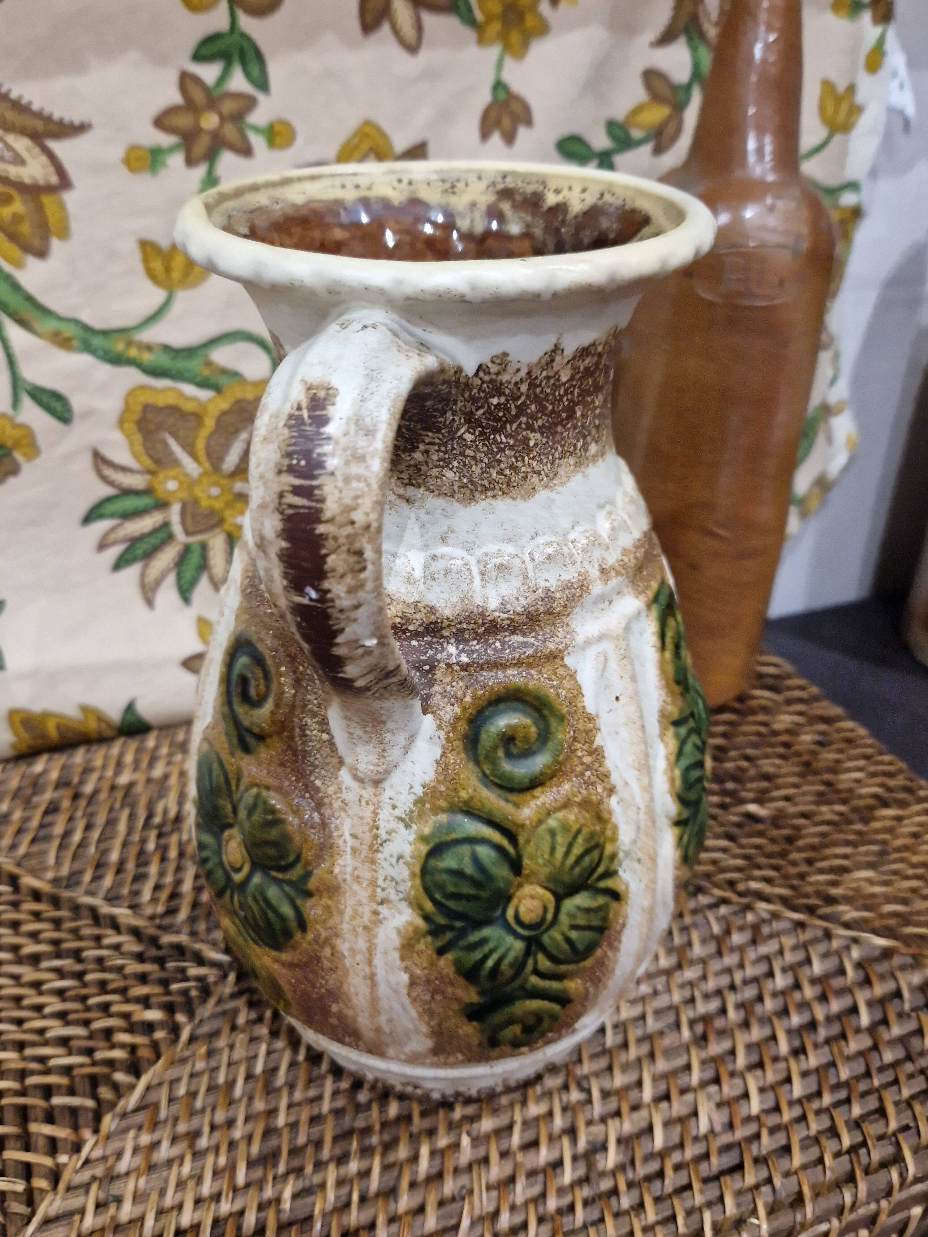 Vintage pitcher vase West Germany Uebelacker U-Keramik model 1854 25 60s