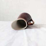 4 pieces mismatched set in brown earthenware 40s 50s vintage