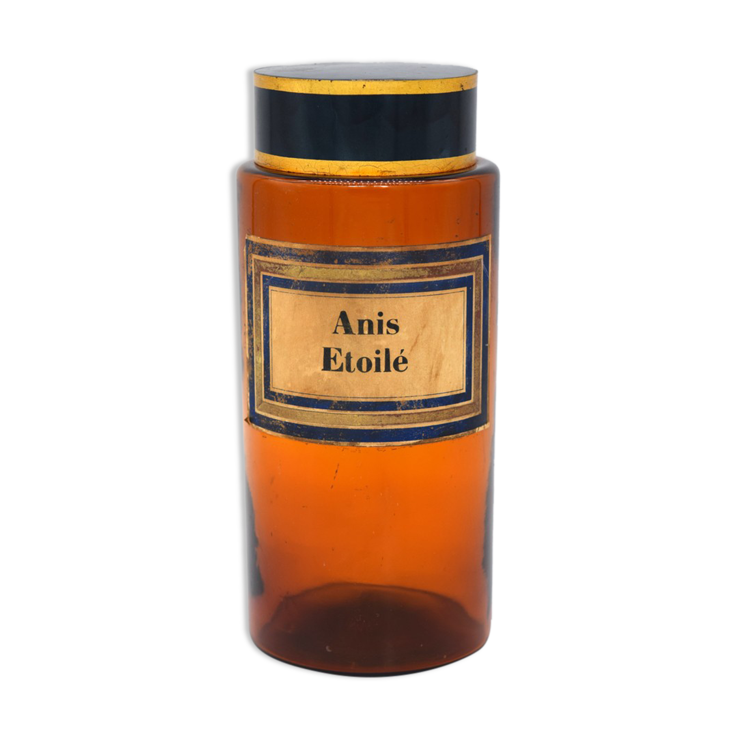 Pharmacy/apothecary old amber glass pot