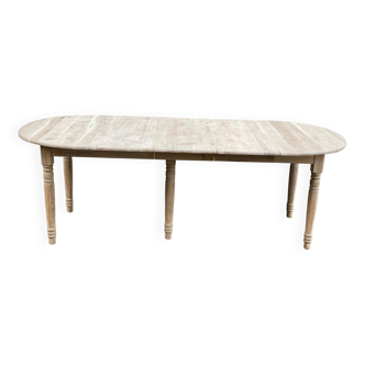 Large round extendable Louis Philippe dining table, 20th century, renovated, 230cm