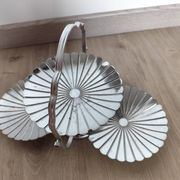 Vintage chrome-plated metal display stand for appetizers and petits fours