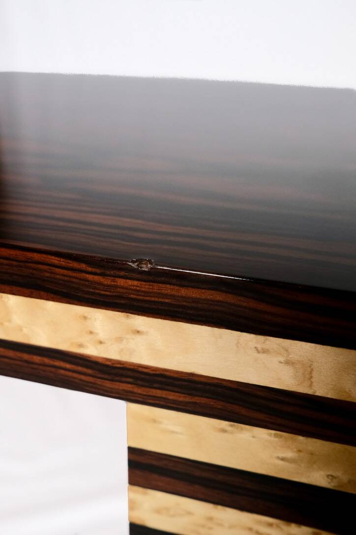 Memphis style dining table, wood, Italy