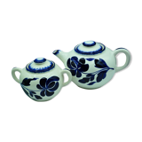 A teapot and sugar set by saline Thebes deco vinatage séventies collect.