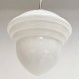 Opal glass ceiling lamp with cable from the 1960s