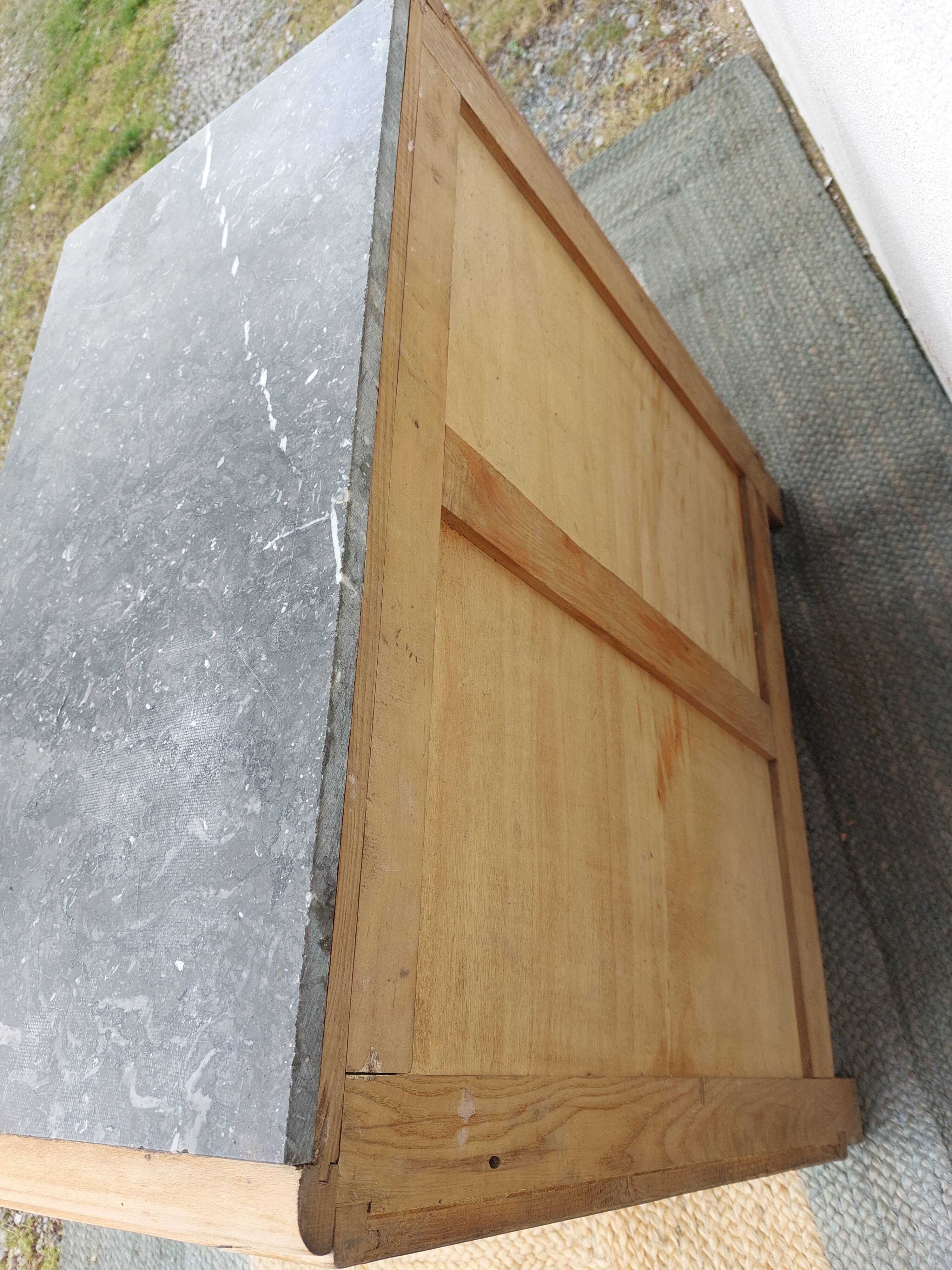 Mado buffet in wood, marble and copper, restored