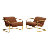 Pair of tubular armchairs, 1970s–1980s, Czechoslovakia