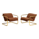 Pair of tubular armchairs, 1970s–1980s, Czechoslovakia